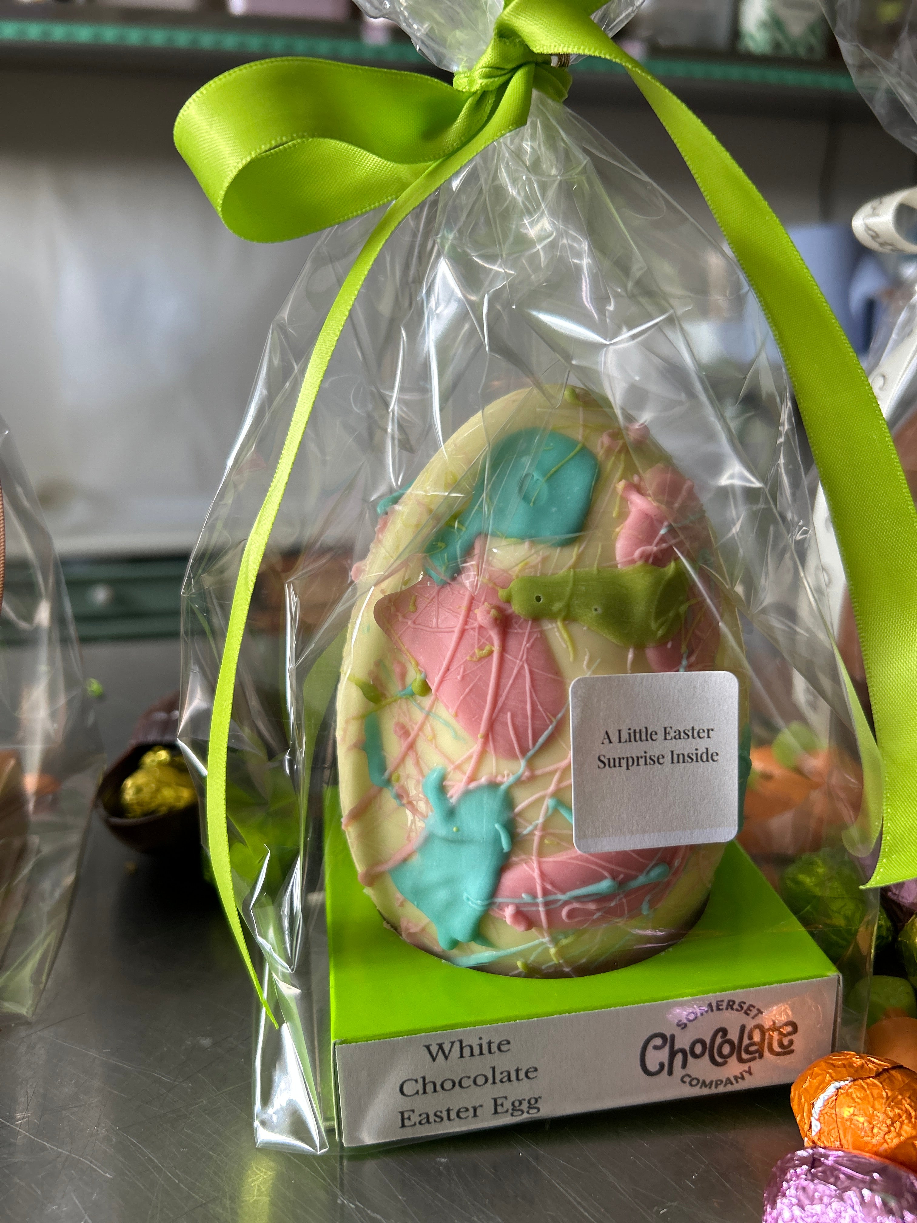 White Chocolate Splatter Easter Egg